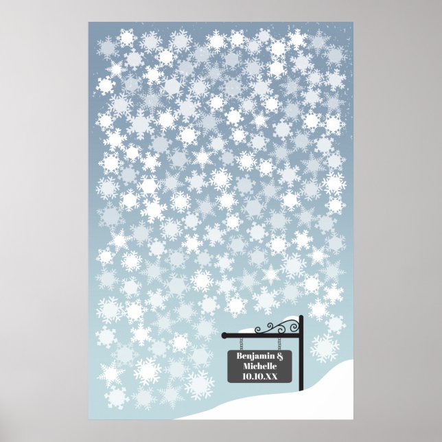 Schneeflocken - 150 Signature Guest Book Alternati Poster (Vorne)