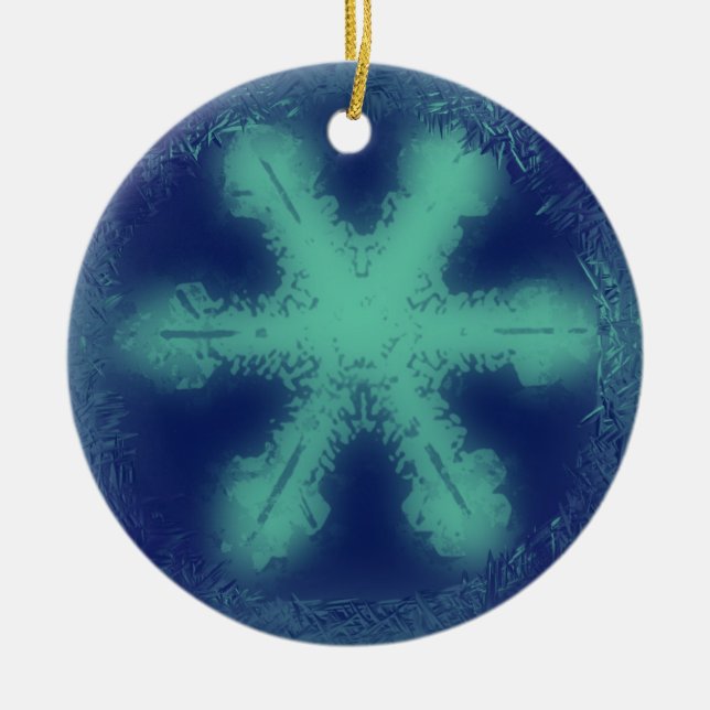 Schneeflocken 4 keramik ornament (Vorne)