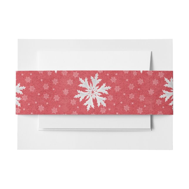 Schneeflocken am Heiligabend Einladung Napkins Tis Einladungsbanderole (Vorderseite Beispiel)