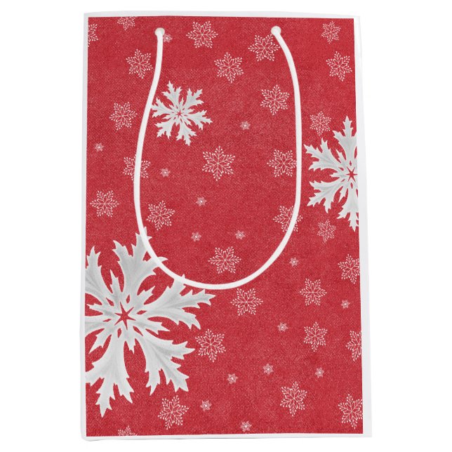 Schneeflocken am Heiligabend Postkarte Mittlere Geschenktüte (Vorderseite)