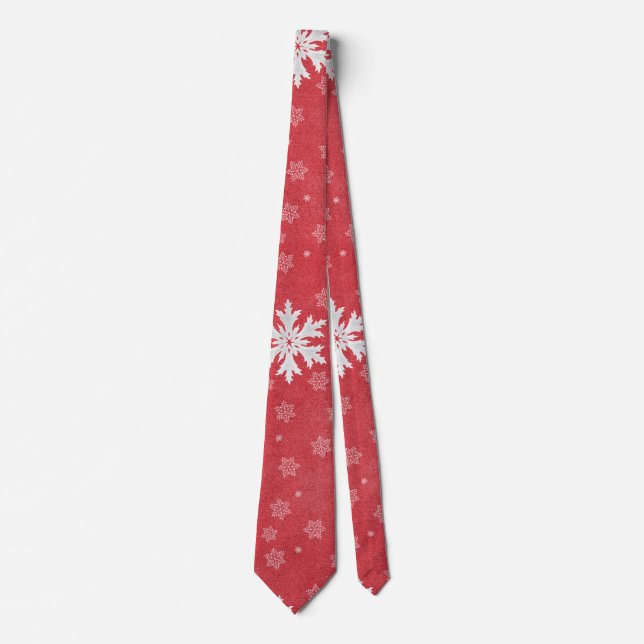 Schneeflocken am Weihnachtsabend Einladung Krawatte (Vorderseite)