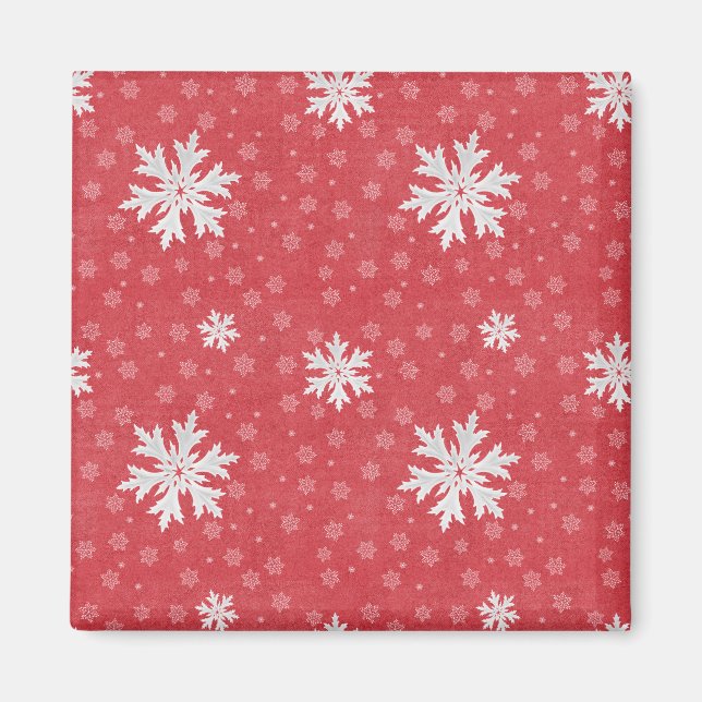 Schneeflocken am Weihnachtsabend Einladung Magnet (Vorne)