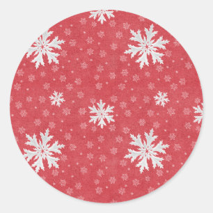 Schneeflocken am Weihnachtsabend Einladung Runder Aufkleber