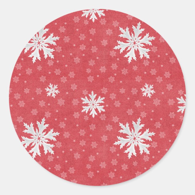 Schneeflocken am Weihnachtsabend Einladung Runder Aufkleber (Vorderseite)