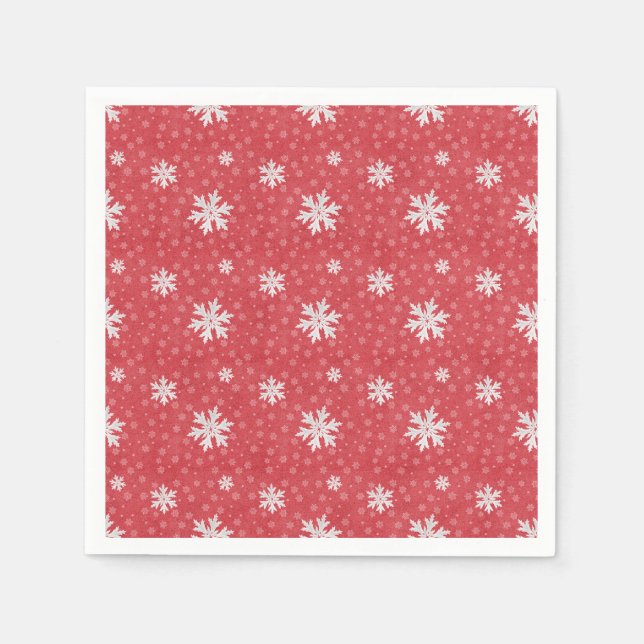 Schneeflocken am Weihnachtsabend Einladung Serviette (Vorderseite)