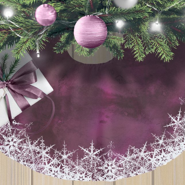 Schneeflocken an der Wasserfarbenplatte ID727 Polyester Weihnachtsbaumdecke (Von Creator hochgeladen)