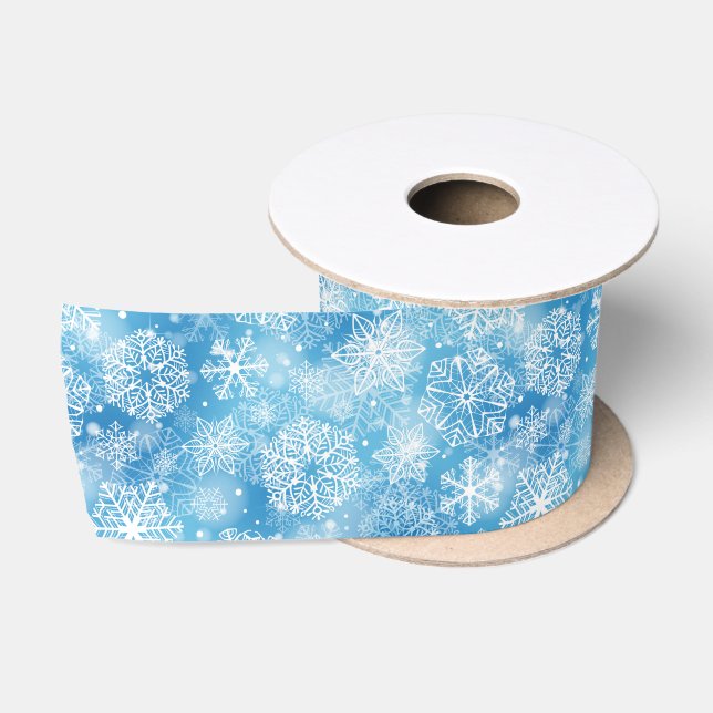 Schneeflocken auf blau satinband (Spule)