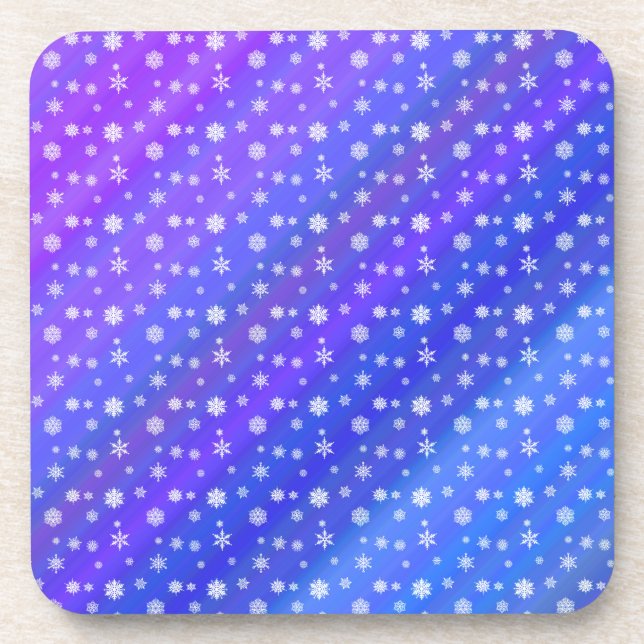 Schneeflocken auf blau untersetzer (Vorderseite)