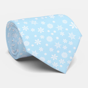 Schneeflocken auf blauem Weihnachten Krawatte