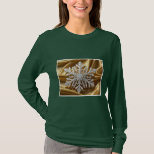 Schneeflocken auf dem Bild von Velvet T-Shirt