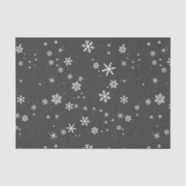 Schneeflocken auf dem grauen Winter Weihnachtsfeie Seidenpapier