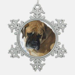 Schneeflocken auf englischer Zinn-Ornament