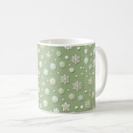 Schneeflocken auf Minze Kaffeetasse