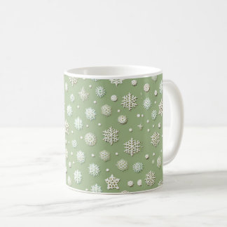 Schneeflocken auf Minze Kaffeetasse