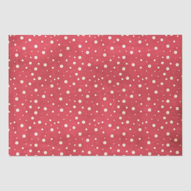 Schneeflocken auf Rot Seidenpapier (Vorderseite)