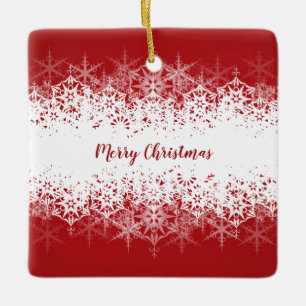 Schneeflocken auf Weihnachten Keramikornament