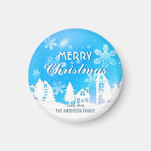 Schneeflocken aus dem blauen Weißen Haus Weihnacht Magnet