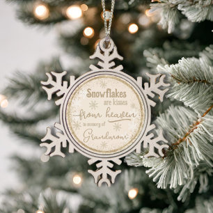 Schneeflocken aus dem Himmel im Gedenken an die Pe Zinn-Ornament