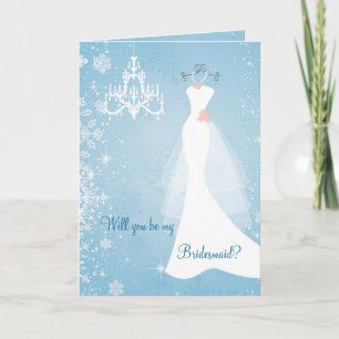Schneeflocken aus Hochzeitskronleuchter Bridesmaid Einladung