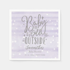 Schneeflocken Baby Es ist kalt draußen Babydusche Serviette