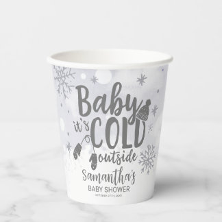 Schneeflocken Baby Es ist kalt Outside Baby Dusche Pappbecher