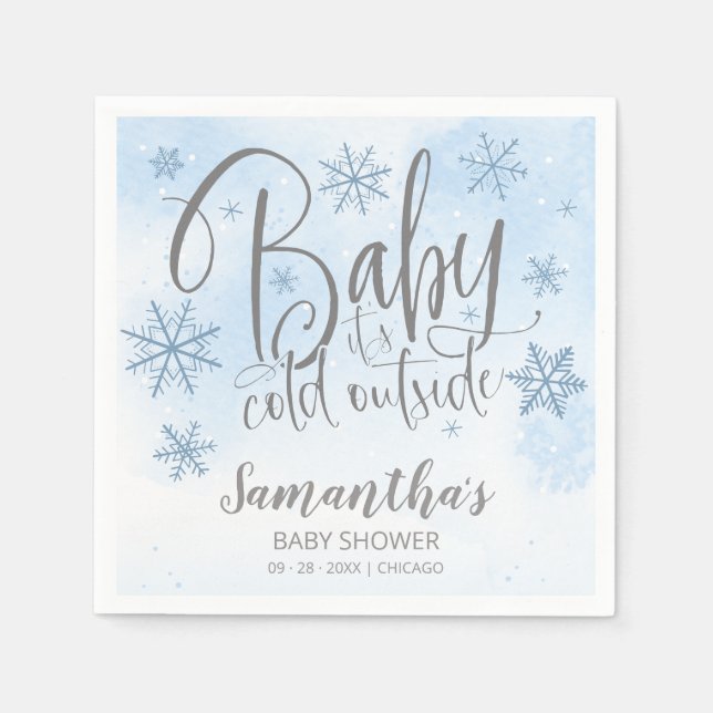Schneeflocken Baby Es ist kalt Outside Boy Baby Du Serviette (Vorderseite)