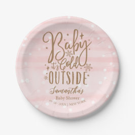 Schneeflocken Baby Es ist kalte Outside Girl Baby  Pappteller