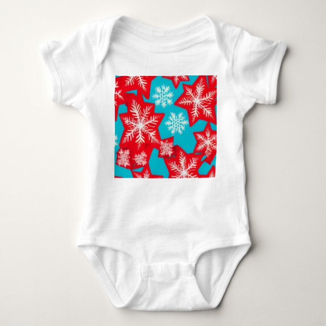 Schneeflocken Baby Strampler (Vorderseite)