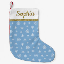 Schneeflocken Babyblume personalisierter Name Kleiner Weihnachtsstrumpf