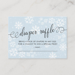 Schneeflocken Babydusche Windeln Raffle Ticket Begleitkarte