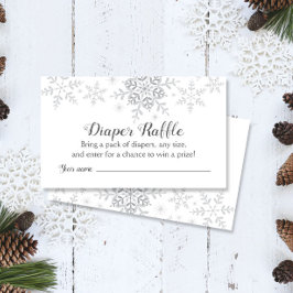Schneeflocken Babydusche Windeln Raffle Ticket Begleitkarte