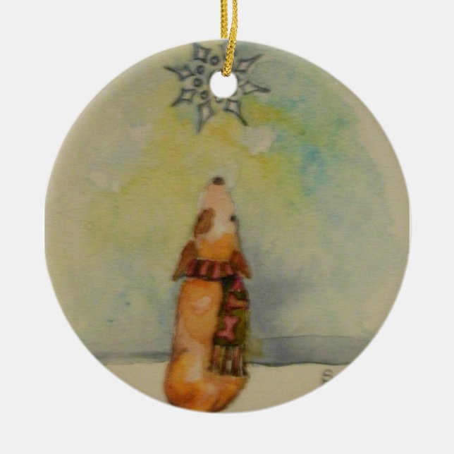Schneeflocken behalten das Fallen auf meinen Kopf Keramik Ornament (Vorne)