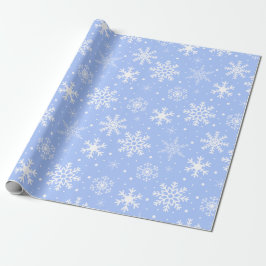 Schneeflocken Blau Geschenkpapier