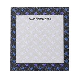 Schneeflocken Blau Lila Notizblock