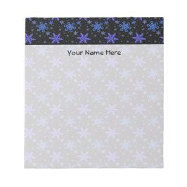 Schneeflocken Blau Lila Notizblock