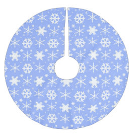 Schneeflocken Blau Polyester Weihnachtsbaumdecke