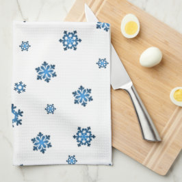 Schneeflocken (blau und schwarz) geschirrtuch