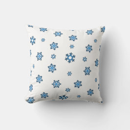 Schneeflocken (blau und schwarz) kissen