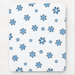 Schneeflocken (blau und schwarz) mousepad
