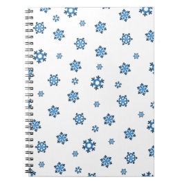 Schneeflocken (blau und schwarz) notizblock