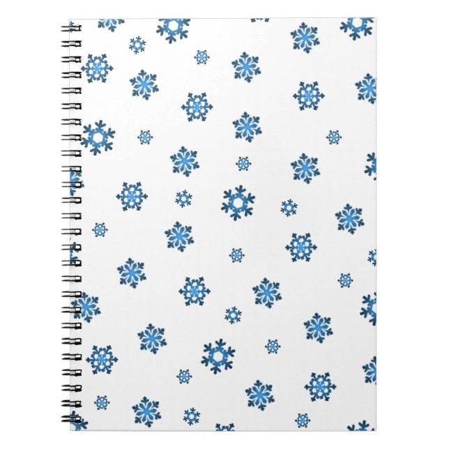 Schneeflocken (blau und schwarz) notizblock (Vorderseite)