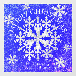 Schneeflocken Blau Weiß Fensteraufkleber