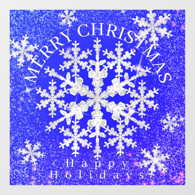 Schneeflocken Blau Weiß Fensteraufkleber (Blatt)