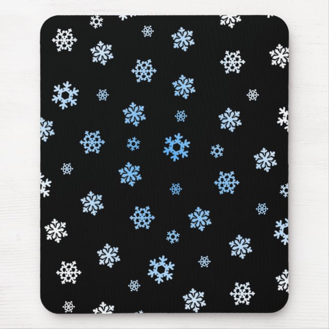 Schneeflocken (blau & weiß) mousepad (Vorne)