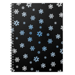 Schneeflocken (blau & weiß) notizblock