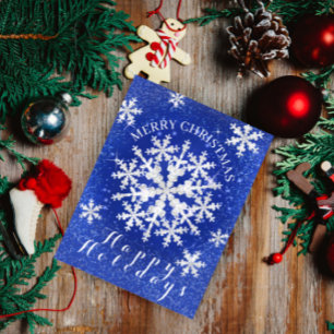Schneeflocken Blau Weiß Postkarte