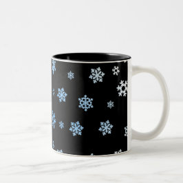 Schneeflocken (blau & weiß) zweifarbige tasse