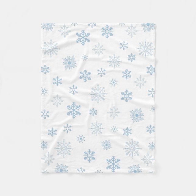 Schneeflocken Blau Weiße, gemütliches Fleece Blank (Vorderseite)