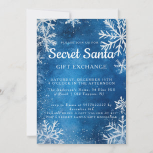 Schneeflocken Blue Secret Weihnachten Party Einladung