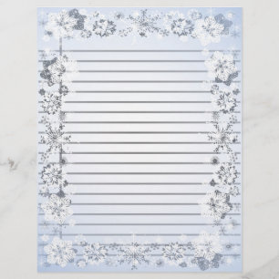 Schneeflocken Border Heavy Lined Writer Paper